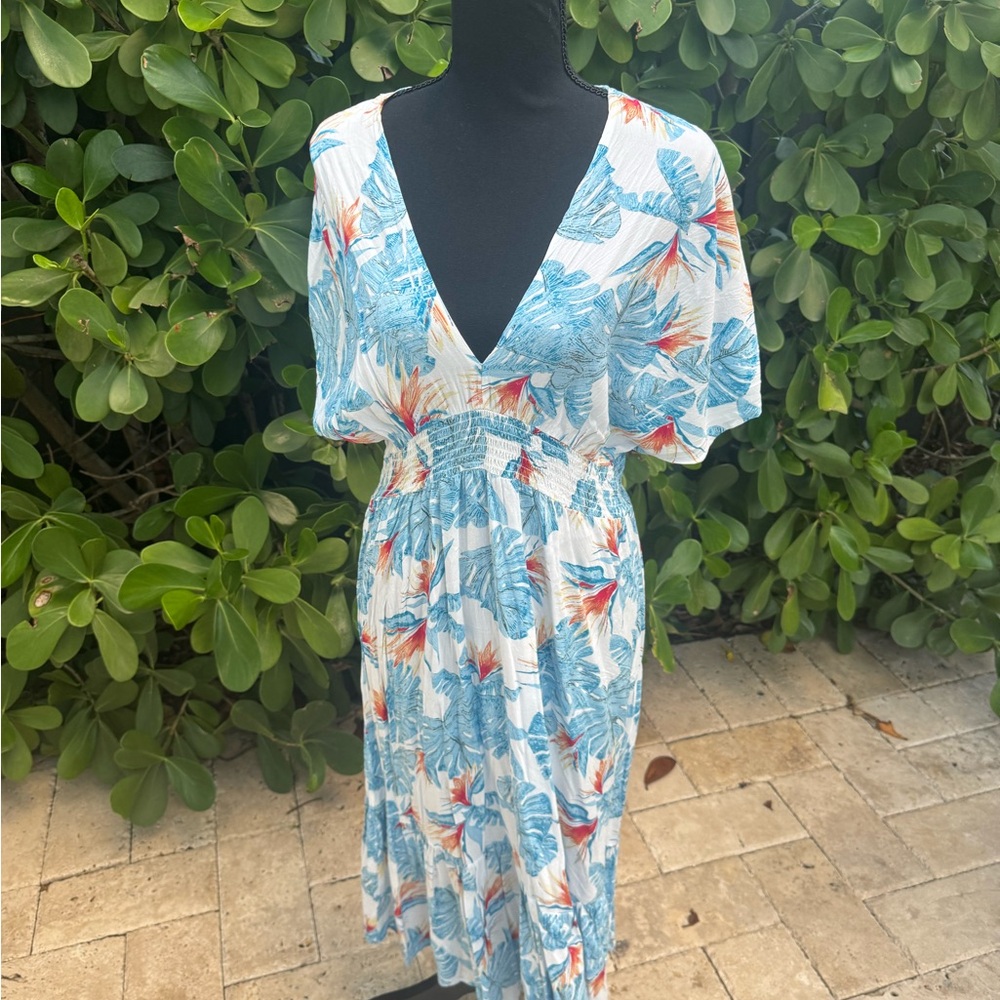Floral V-Neck Midi Dress